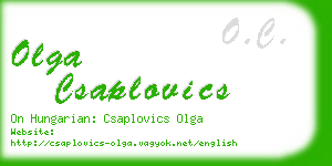 olga csaplovics business card